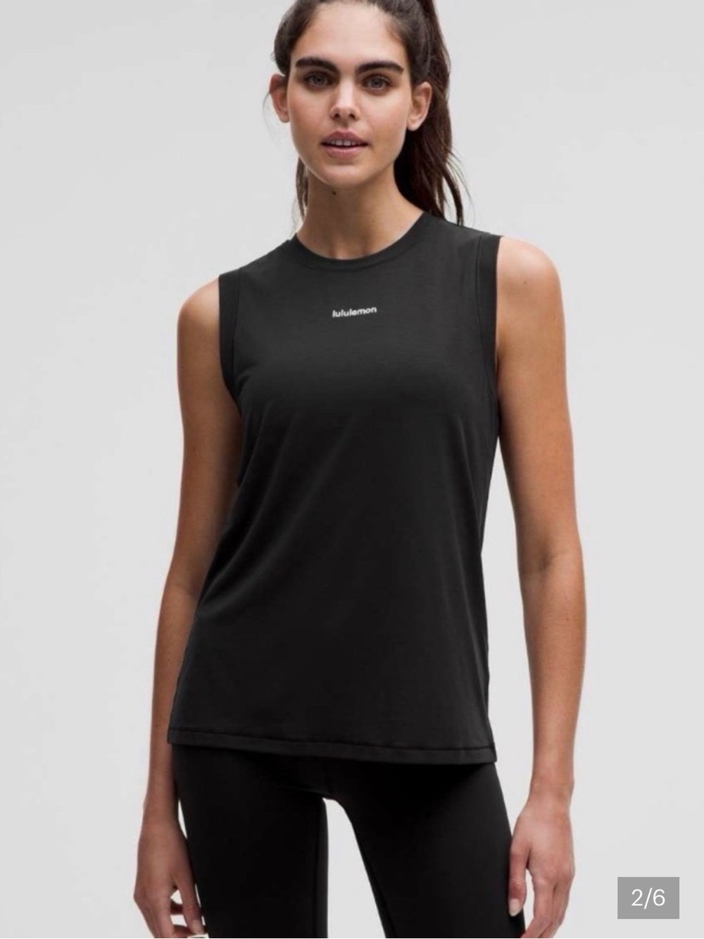 Lululemon muscle tank women’s size 12 black with logo